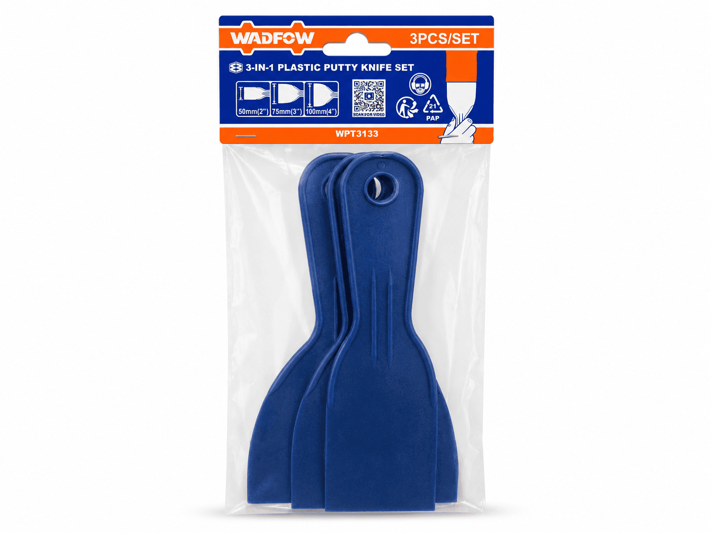 ENSSEMBLE COUTEAU A MASTIC PLASTIQUE 3 PCS WADFOW